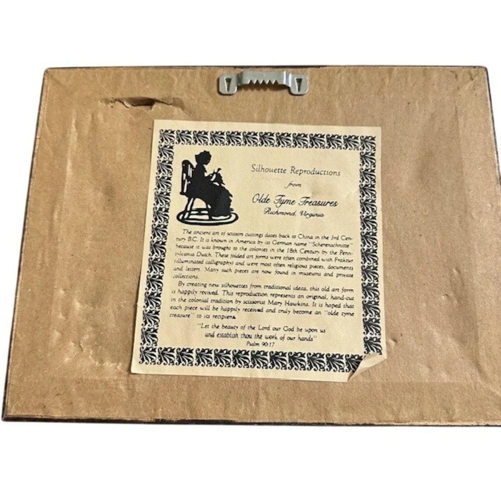 Olde Tyme Treasures Scherenschnitte Rabbit Silhouette Framed Art Blessings Twice